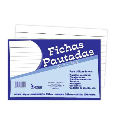 Imagem de Ficha Pautada Tamoio 4X6 100 Folhas 1202