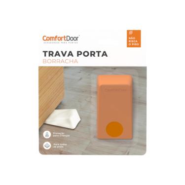 Imagem de Fixador Calço Trava Porta De Borracha Comfortdoor Laranja