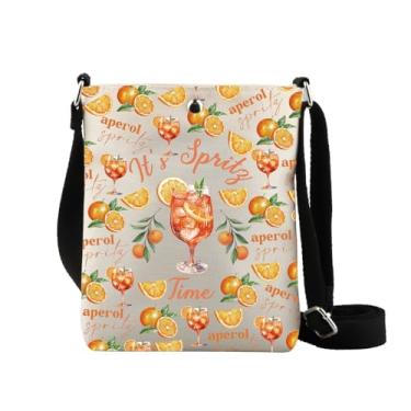 Imagem de XYANFA Aperol Spritz Bolsa tiracolo Aperol Spritz Presente Toalha de Dama de Honra Italiana Bachelorette Bolsa de Ombro Bolsa de Ombro, Spritz Time Cb