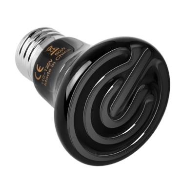 Imagem de HealSmart Mini lâmpada de calor réptil 25W/50W emissor de calor de cerâmica, sem emissão de luz, lâmpadas de calor infravermelho para animais de estimação anfíbios chocadeira galinheiro incubador