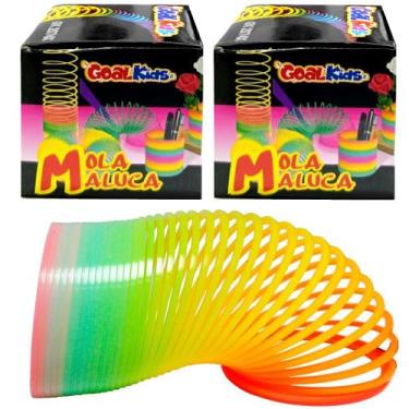 Imagem de Kit com 2 Mola Maluca Colorida Brinquedo Infantil Colorido - Futuro, M