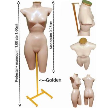 Imagem de Manequim feminino (Meio corpo cinturinha N.36) bege com tampa golden +