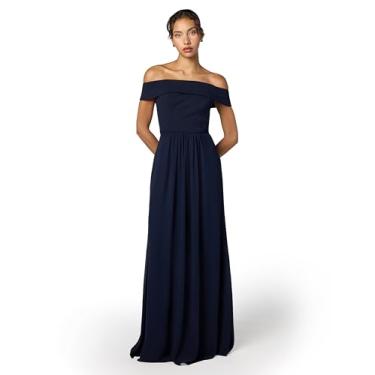 Imagem de Adrianna Papell Vestido feminino de chiffon crepe, Meia-noite, 36