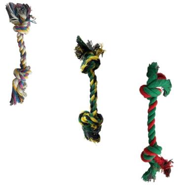 Imagem de Corda Nós Duplos Pet Mastigar Brinquedo Mordida Corda Indoor Dentição Cor Aleatória