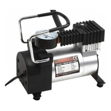 Imagem de Mini Compressor Ar 12V Automotivo Multiuso Em Metal Com Manometro Cali