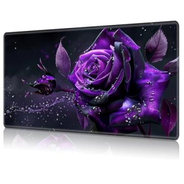 Imagem de MTG Playmat,Game Play Mat for MTG TCG 24 x 14 inches Cards Game Playmats,Trading Card Game Stitched Play Mats Commander Deck Gaming Desk Mat Card Gameplay Mats,Purple Rose