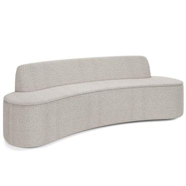 Imagem de Sofá 4 Lugares Sala de Estar Cancún D02 Bouclê Creme 300 cm B-54 - Lyam Decor