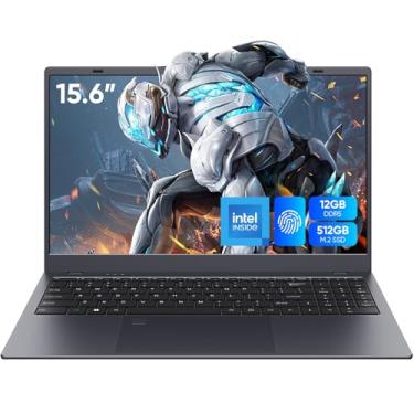 Imagem de ITAMRYO Laptop de 15,6 polegadas, tela IPS 1920 x 1080, RAM DDR5 de 12 GB / SSD de 512 GB, processador N95 (Beats N5095), notebook PC, suporta impressão digital, WiFi 5, BT, teclado de tamanho