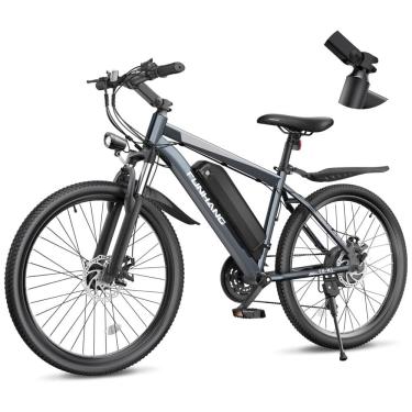 Imagem de Bicicleta Elétrica Funhang EB-M1 Cinza Prata 26" | Motor 500W (Pico 1000W), Bateria 48V 374,4Wh, 21 Velocidades, Suspensão Dianteira