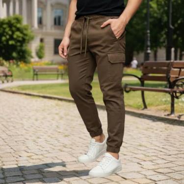 Imagem de Calca Cargo Masculina Calça Jogger Masculino Streetwear Urbano Com Bol