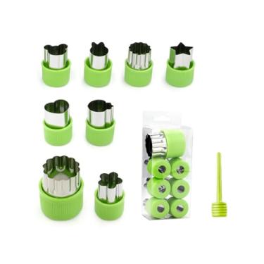 Imagem de Conjuntos de cortadores de biscoito para crianças, 8 formas de aço inoxidável, molde de cortador de biscoito de diferentes formas com alça de segurança (2,5 a 3,8 cm)