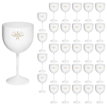 Imagem de Taça Acrílico Gin 500ml Boas Festas 30pçs (BRANCO)