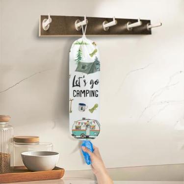 Imagem de Suporte de saco de plástico, organizador de sacolas plásticas de mercearia para sacolas de supermercado, organizador de sacos de lixo para pendurar na parede para o dia dos namorados, presentes de