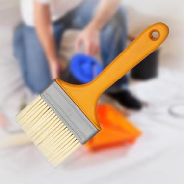 Imagem de 1 pincel de plástico com cabo amarelo flocado, redondo, afiado, resistente ao desgaste, escova espessa