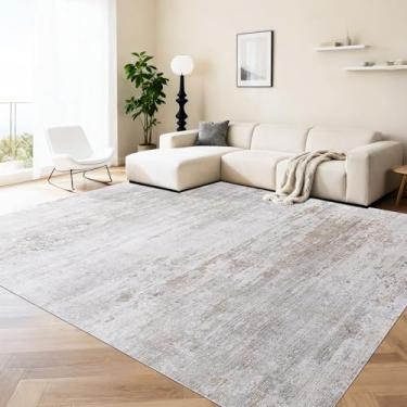 Imagem de HOMBYS Tapete de vinil abstrato moderno para sala de estar, tapete impermeável de 0,9 x 1,5 m para cozinha, tapetes de área de pilha baixa antiderrapante para embaixo da mesa de jantar, tapete