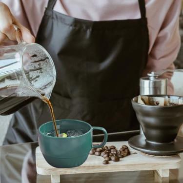 Imagem de 1 xícara reutilizável, xícara de café de plástico, para casa e acampamento, copo de água com palha, para café, bebida, água, chá, suco e leite, pode ser lavado na lava-louças (verde)