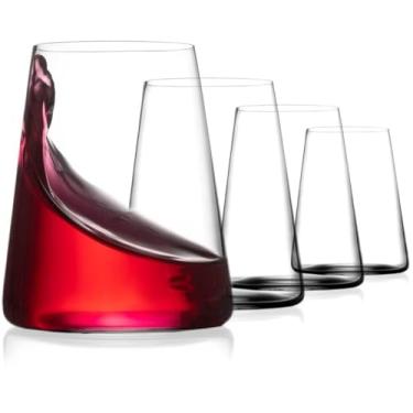 Imagem de BENETI German Made Stemless Wine Glasses set 4 | Premium 17oz Stemless Wine Glass | Crystal Glass Cups For Red & White Wine, Modern Durable Drinking Glasses, Gift Idea for Men or Women