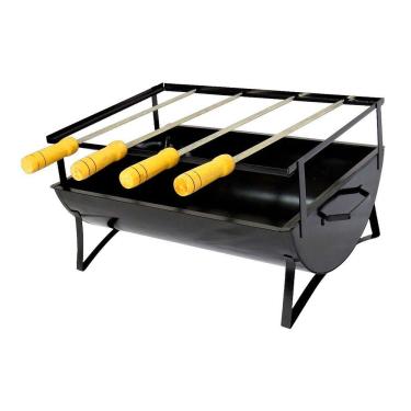 Imagem de Churrasqueira Aço Carbono 4 Espeto Ab 44x30x24cm