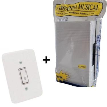 Imagem de Campainha Residencial com Interruptor Ding Dong Externa Modelo Musical