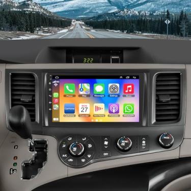Imagem de Rádio automotivo 4G + 64G para Toyota Sienna 2011 2012 2013 2014, tela sensível ao toque IPS de 9 polegadas, compatível com Carplay sem fio e Android Auto Bluetooth/controle de voz/GPS/WiFi/câmera de