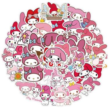 Imagem de Adesivos My Melody para garrafas de água 50 peças adesivos bonitos, à prova d'água, bonitos e modernos, adequados para copos, telefones, bicicletas, guitarras, malas, piano, skate.