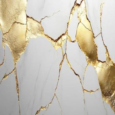 Imagem de Quadro Decorativo Black And Gold Veins Cracked para Sala Quarto e Escritório 30x30cm