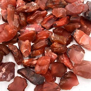 Imagem de URMIBDAI Cheio de textura 50 g Cornalina vermelha crua pedra natural áspera ágata cascalho jardim aquário cristais decoração de sala de casa