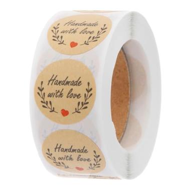 Imagem de 500 adesivos de selagem de agradecimento redondo etiqueta de papel decorativo uso embalagem de cozimento e adesivos de vedação de envelope de presente DIY (marrom B)