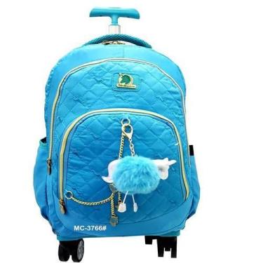 Imagem de Mochila Rodinhas Unicórnio Escolar Notebook 360 Preta - Vozz By Plat1