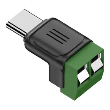 Imagem de Adaptador de cabo USB C, bloco de terminais macho de 2 pinos - Adaptador de terminal de parafuso USB para 2 pinos | para telefones celulares e tablets e câmeras industriais científicas faça-você-mesmo