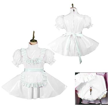 Imagem de Vestidos de empregada plus size estilo Sissy Dress Locable Sweet Dress Costume, branco, GG