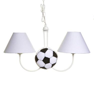 Imagem de Lustre 2L Simples Com 2 Bolas De Futebol Bebê Infantil - Potinho de me