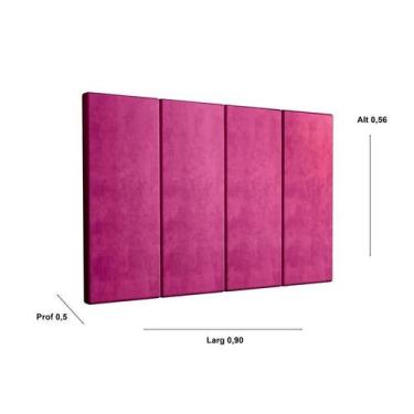 Imagem de Kit 2 Paineis Cama Box Solene 0,90 Tecido Suede Cor Rose - Comprar Móv