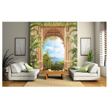 Imagem de Papel De Parede Paisagem Digital Jardim Mar 3D Dav29 - Você Decora