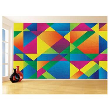 Imagem de Papel De Parede Geométrico Formas Linhas Cores 3,5M Gmt67 - Você Decor
