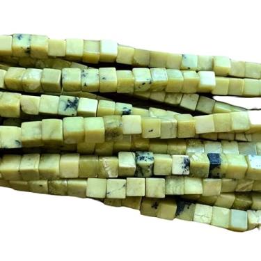 Imagem de Lady Works Fio de pedra natural turquesa africana de 33 cm, contas lisas de caixa de 4 mm para fazer joias DIY | Beads_00996