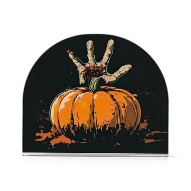 Imagem de xigua Porta-guardanapos engraçado de Halloween Grim Reaper Porta-guardanapos de papel acrílico transparente elegante para mesas Dispensador de papel de seda independente para mesa de jantar