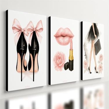 Imagem de Kit3 Quadro Decorativo Fashion Mulher Moda Quarto Casa Loja Qualidade Premium Moderno (28x20cm)