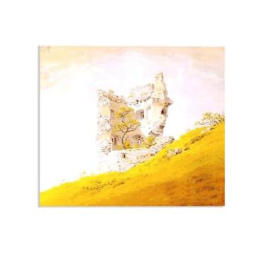 Imagem de Ruínas do Castelo de Teplitz por Caspar David Friedrich Impressões em tela Well Decor The World Classic Art Reproduções de arte grande giclée arte de parede para sala de estar decoração de casa 85 x