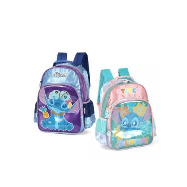 Imagem de Mochila costas escolar infantil stitch disney is42401 luxcel, ROXO