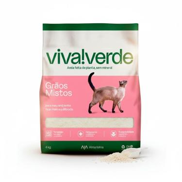 Imagem de Viva Verde Areia Para Gatos Grãos Mistos 40kg Biodegradável