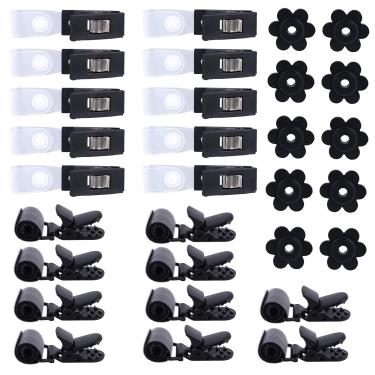 Imagem de 30un. Acessórios Bandeiras Jardim Clipes e Travassos, Clipe Adesivo Mágico Mastro Suporte de Plástico Anti-Vento com Tampa de Borracha para Interior Exterior Quintal Relvado