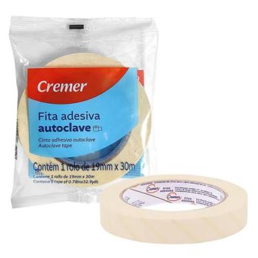 Imagem de Fita Adesiva Zebrada para Autoclave 19mm x 30mt UN. Cremer