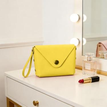 Imagem de Porta-moedas, mini carteira, porta-moedas reversível de duas cores comporta chaves, moedas soltas e muito mais., Amarelo