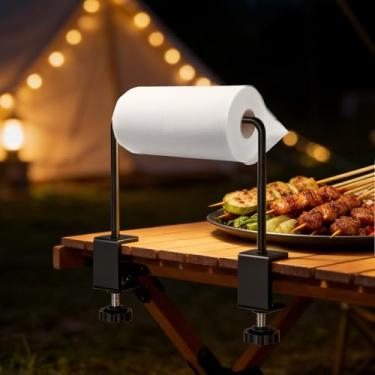 Imagem de Dispensador de rolo de papel artesanal, dispensador de mesa, fácil instalação, suporte de mesa ajustável para mesa de 0 a 4,57 cm