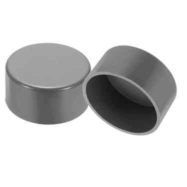 Imagem de PATIKIL Tampas de extremidade de tubo de PVC, pacote com 2, 8,88 cm de diâmetro, tampa de tubulação, adaptador, encaixes de soquete para construir móveis faça você mesmo, prateleira de jardim, linha