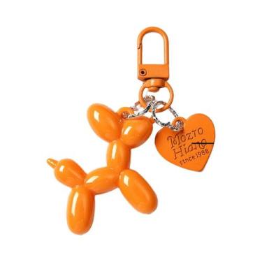 Imagem de Chaveiro De Cão Balão Multicolorido Em Resina Com Tag De Coração Para 