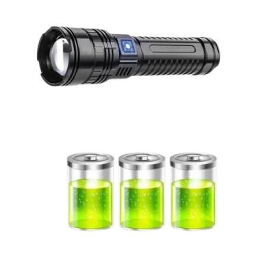 Imagem de Lanterna Tática LED Poderosa De 10000LM Com Bateria Interna De 15000mA