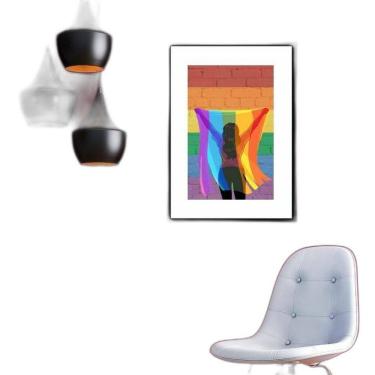 Imagem de Quadro Levante A Bandeira Lgbt - 60X48Cm