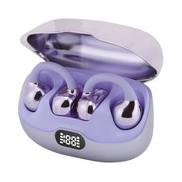 Imagem de Jiawu Fones de Ouvido Sem Fio de Condução óssea Com Cancelamento de Ruído Display Digital para Academia de Corrida, Fones de Ouvido à Prova de água IPX7 de para Treino (Roxo claro)